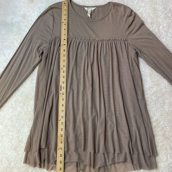 Matilda Jane Taupe Long Sleeve Babydoll Tunic Blouse Women’s Sz M - Picture 6 of 9